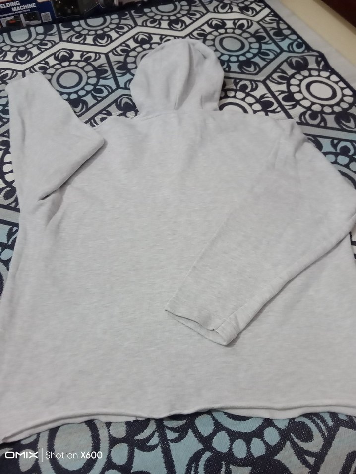 Gri Kapüşonlu Salaş Kadın Sweatshirt - Görsel 4