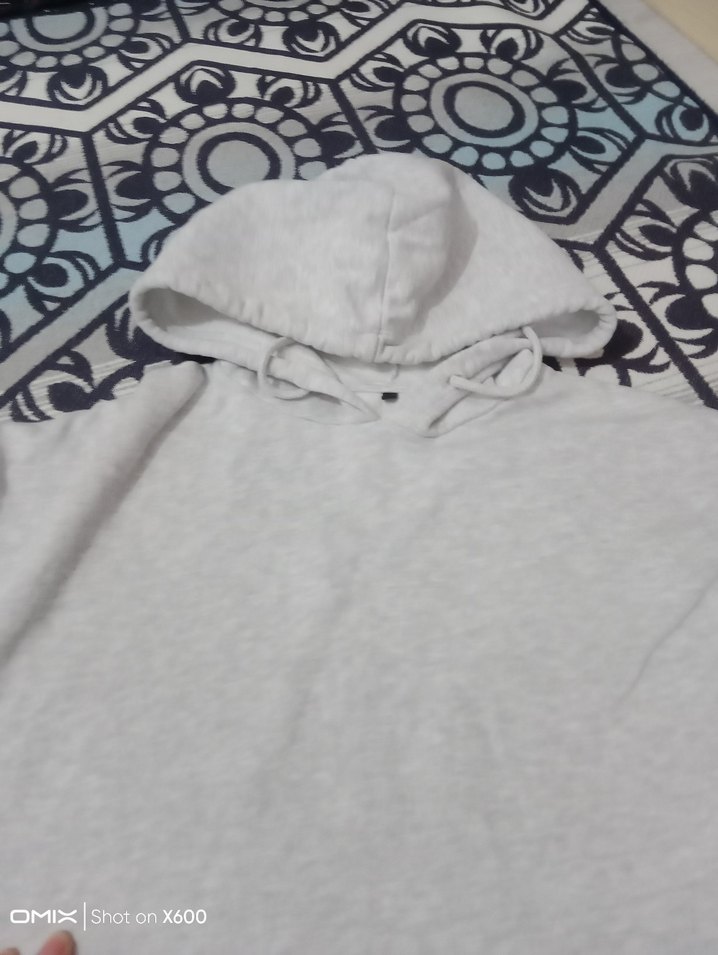 Gri Kapüşonlu Salaş Kadın Sweatshirt - Görsel 5