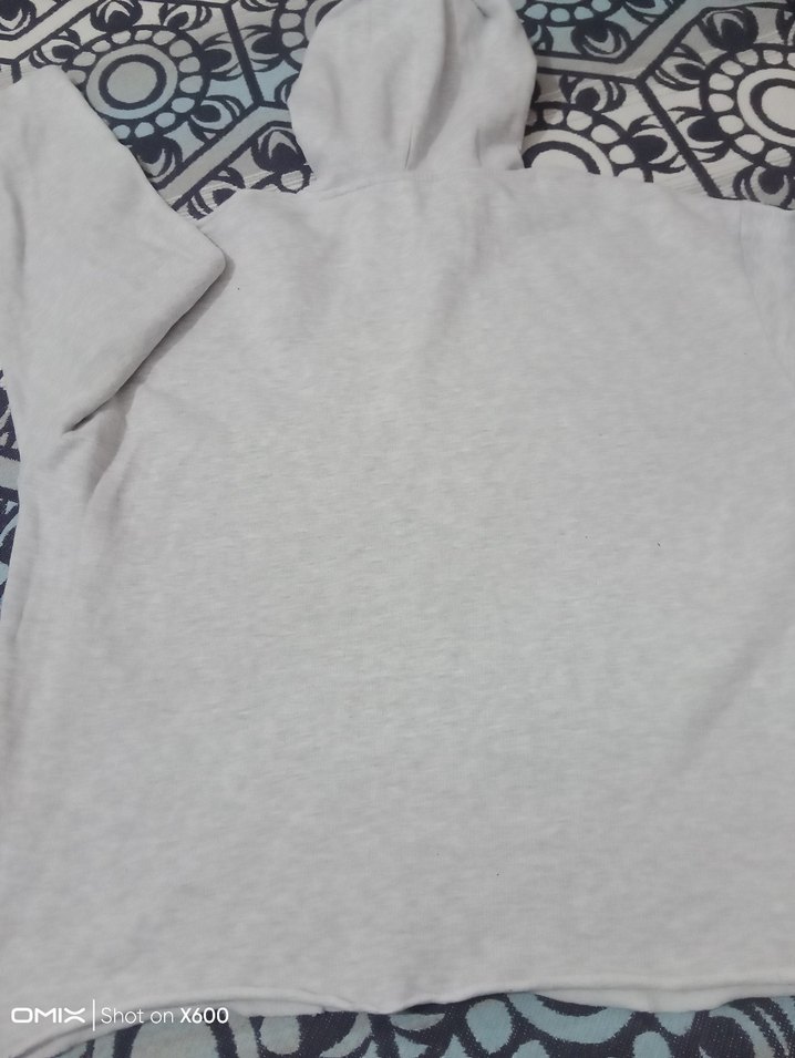 Gri Kapüşonlu Salaş Kadın Sweatshirt - Görsel 3