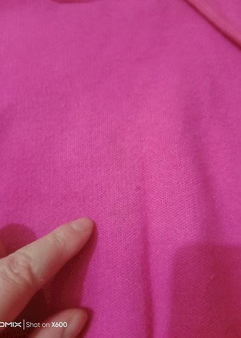 Pembe Kapüşonlu Örme Kadın Sweatshirt - Görsel 8