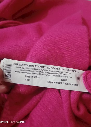 Pembe Kapüşonlu Örme Kadın Sweatshirt - Görsel 10