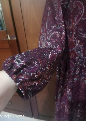 s Beden bordo Renk Bordo Uzun Kollu elbise