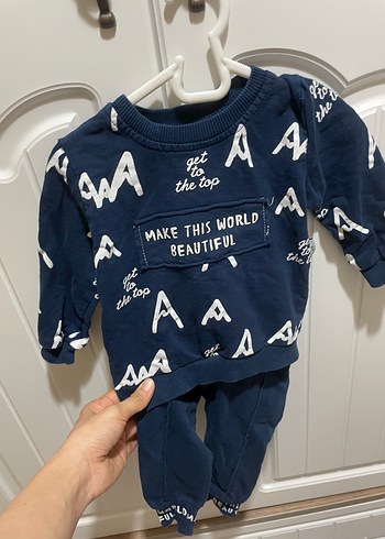 Mavi Erkek Bebek Uzun Kollu Street Wear Takım