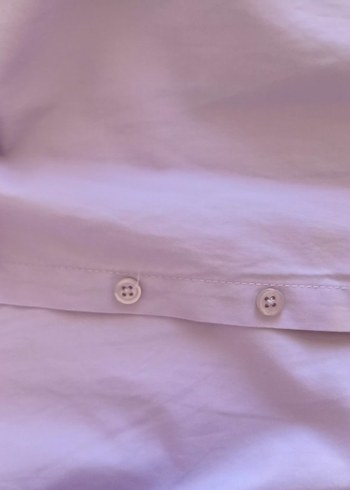 Düğmeli Mor Linen Gömlek - Görsel 4