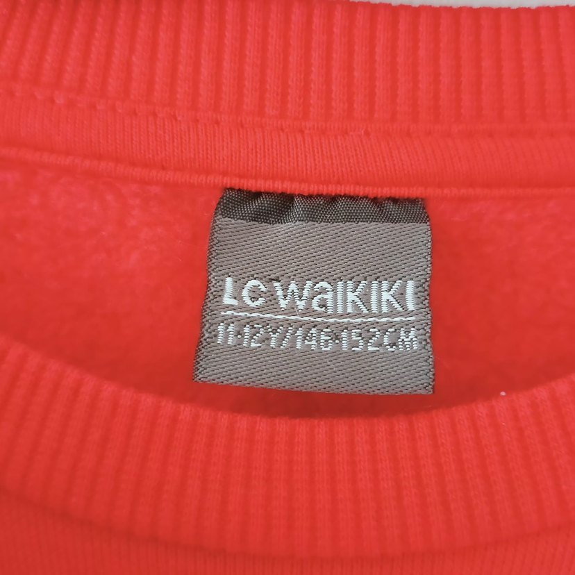 Kız Çocuk Kırmızı Baskılı Sweatshirt - Görsel 4