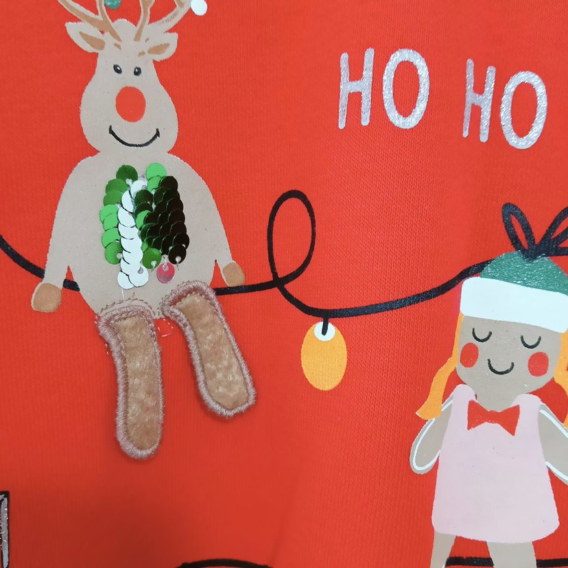 Kız Çocuk Kırmızı Baskılı Sweatshirt - Görsel 2