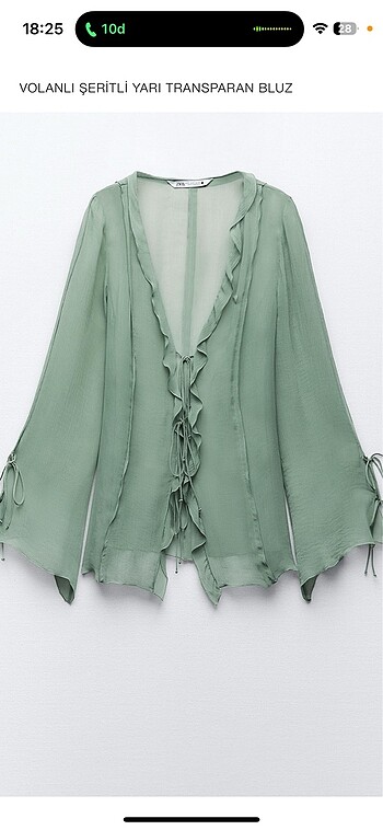 Zara zw collection volanlı bluz