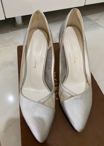 Pierre Cardin Gri Desenli İnce Topuklu Kadın Ayakkabı