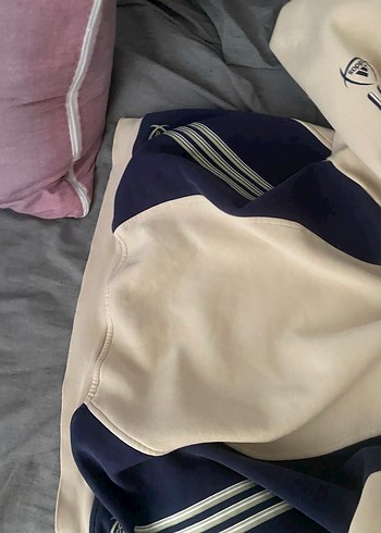 xl Beden Krem Lacivert Fermuarlı Hırka Adidas
