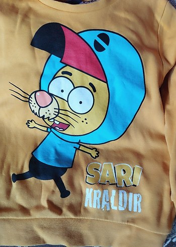 Sarı Baskılı Erkek Çocuk Sweatshirt - Görsel 2