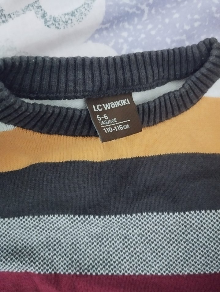 Çizgili çocuk Triko Kazak - Görsel 4