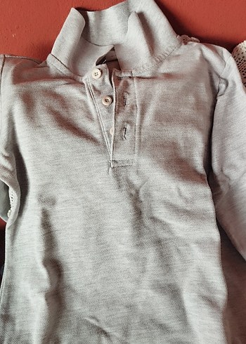 Gri Erkek Çocuk Uzun Kollu Keten Sweatshirt - Görsel 2