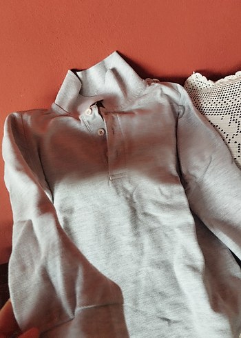 Gri Erkek Çocuk Uzun Kollu Keten Sweatshirt - Görsel 3