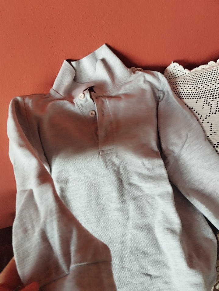 Gri Erkek Çocuk Uzun Kollu Keten Sweatshirt - Görsel 3