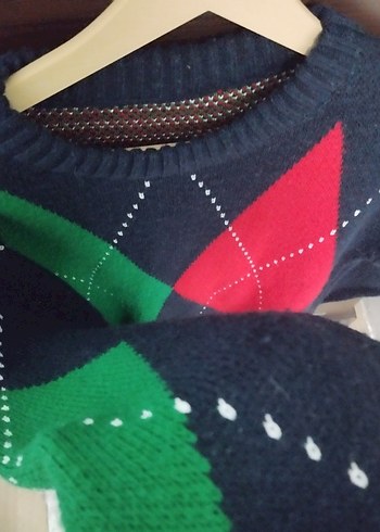 Renkli Örgü Kadın Kazak - Görsel 4