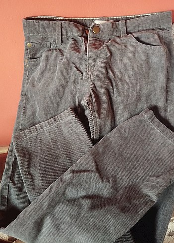 Gri Düğmeli Erkek Denim Pantolon - Görsel 3