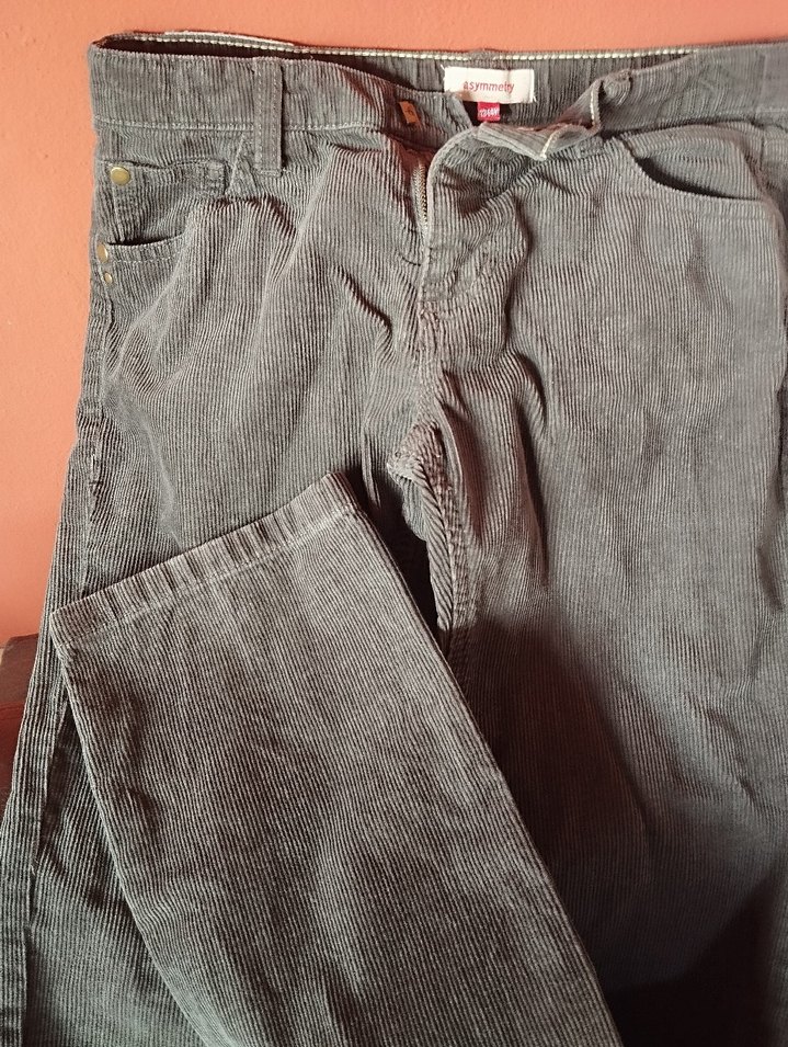 Gri Düğmeli Erkek Denim Pantolon - Görsel 2