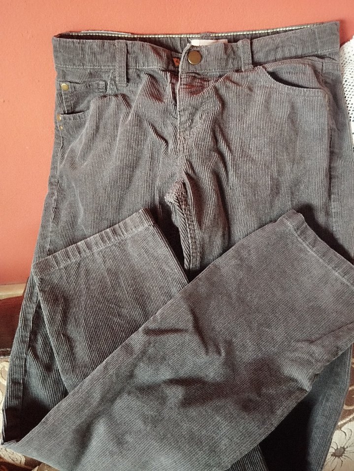 Gri Düğmeli Erkek Denim Pantolon - Görsel 3