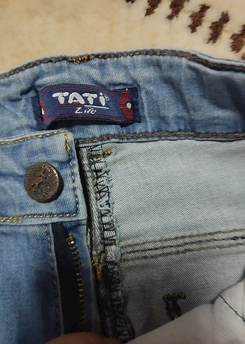 Düğmeli Mavi çocuk Denim Pantolon - Görsel 3