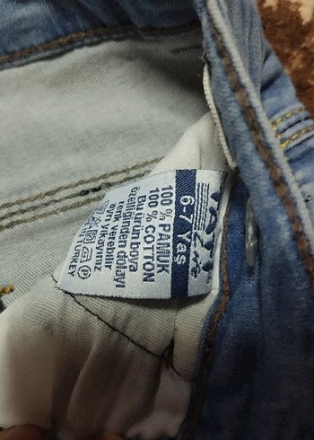 Düğmeli Mavi çocuk Denim Pantolon - Görsel 2