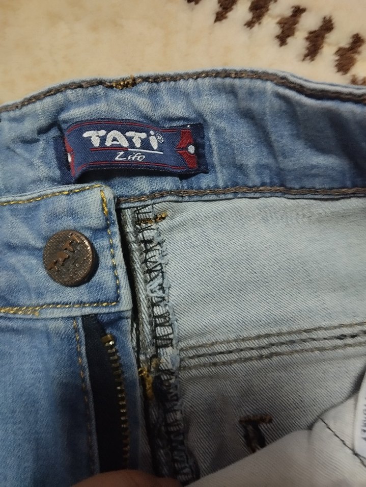Düğmeli Mavi çocuk Denim Pantolon - Görsel 3