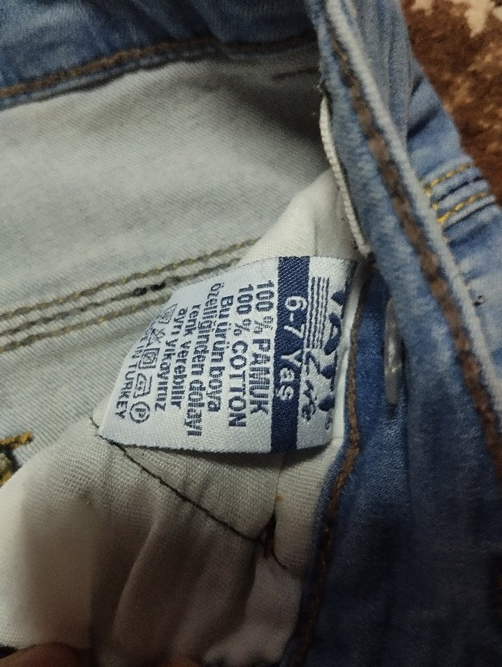 Düğmeli Mavi çocuk Denim Pantolon - Görsel 2