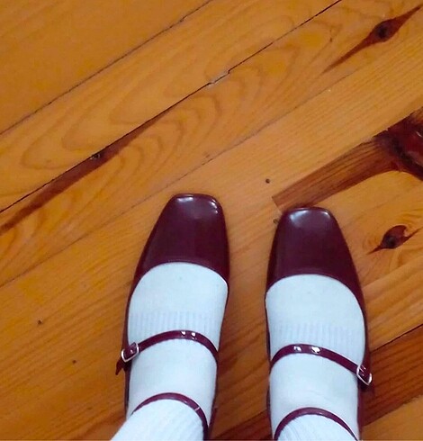 Bordo Küt Kalıp Topuklu Ayakkabı