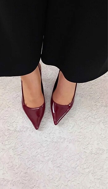 38 Beden bordo Renk Bordo Rugan Topuklu Ayakkabı