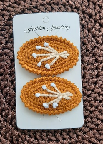 Renkli Nakışlı Örgü Çocuk Toka Seti - Görsel 3