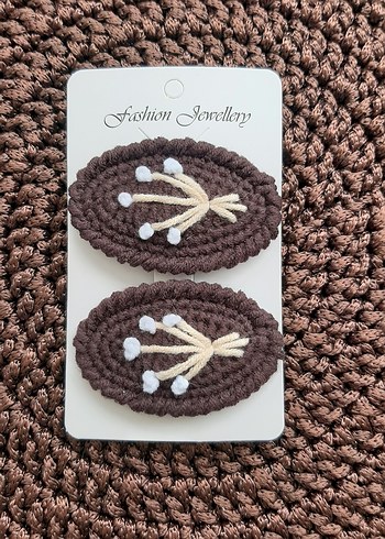 Renkli Nakışlı Örgü Çocuk Toka Seti - Görsel 6