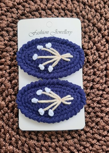 Renkli Nakışlı Örgü Çocuk Toka Seti - Görsel 5