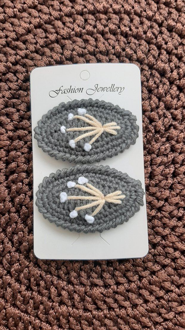 Renkli Nakışlı Örgü Çocuk Toka Seti - Görsel 4