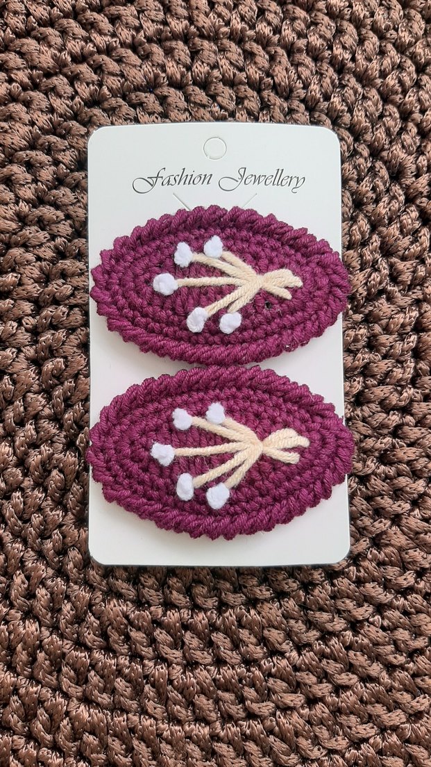 Renkli Nakışlı Örgü Çocuk Toka Seti - Görsel 2