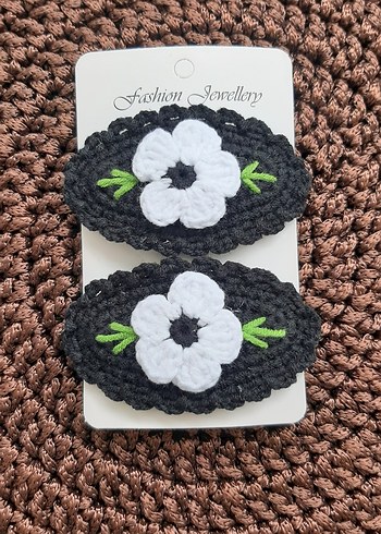 Renkli Nakışlı Dantel Saç Tokaları - Görsel 6