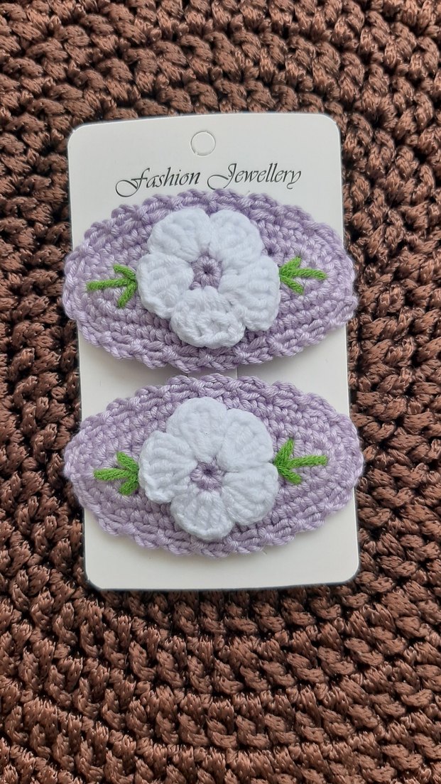 Renkli Nakışlı Dantel Saç Tokaları - Görsel 3