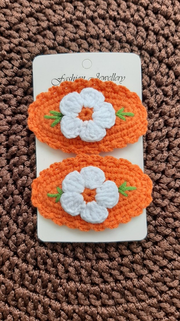 Renkli Nakışlı Dantel Saç Tokaları - Görsel 4