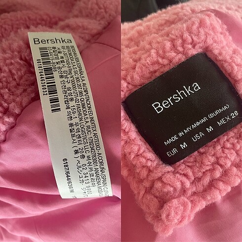 m Beden pembe Renk Bershka peluş ceket