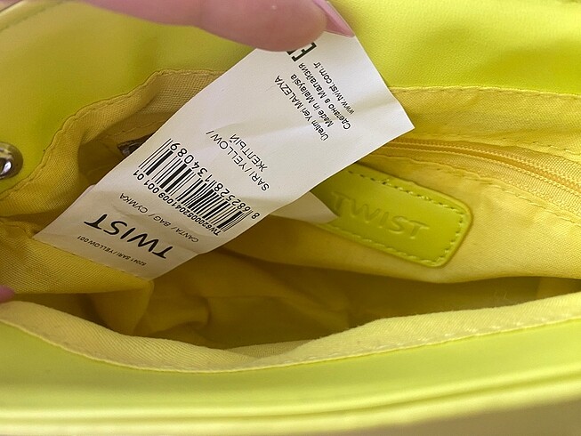  Beden sarı Renk Twist çanta