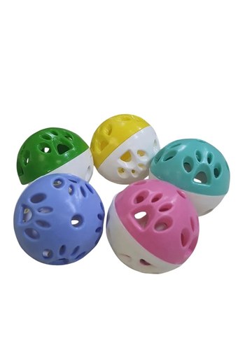 Renkli Delikli Kedi Oyuncak Topları ve tasma - Görsel 3