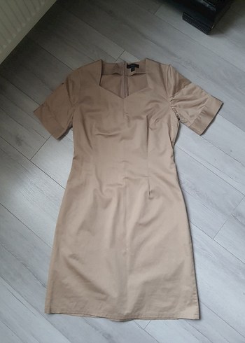 Bej Kalem Elbise - Görsel 6