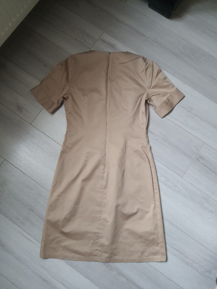 Bej Kalem Elbise - Görsel 5