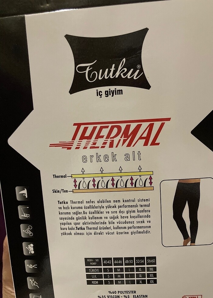 Tutku erkek termal içlik alt - Görsel 2