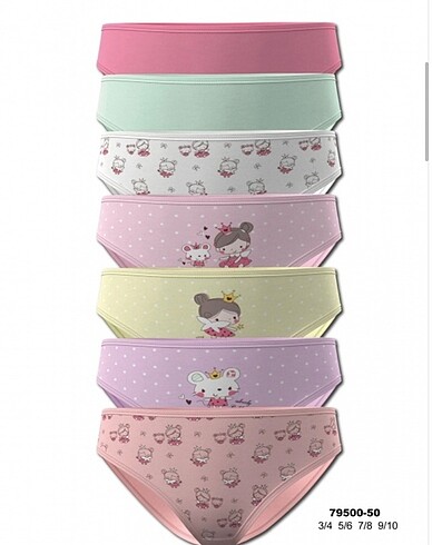 7 li kız çocuk külot - Görsel 3