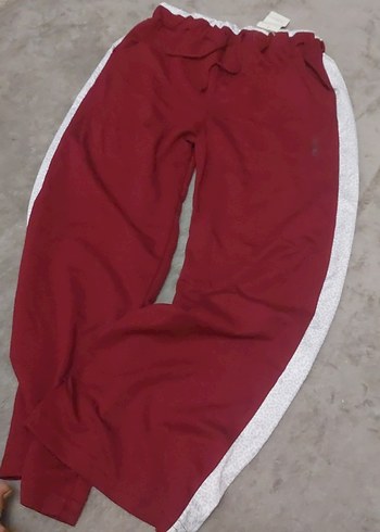 Kadın Bordo Saten Görünümlü Rahat Kesim Pantolon
