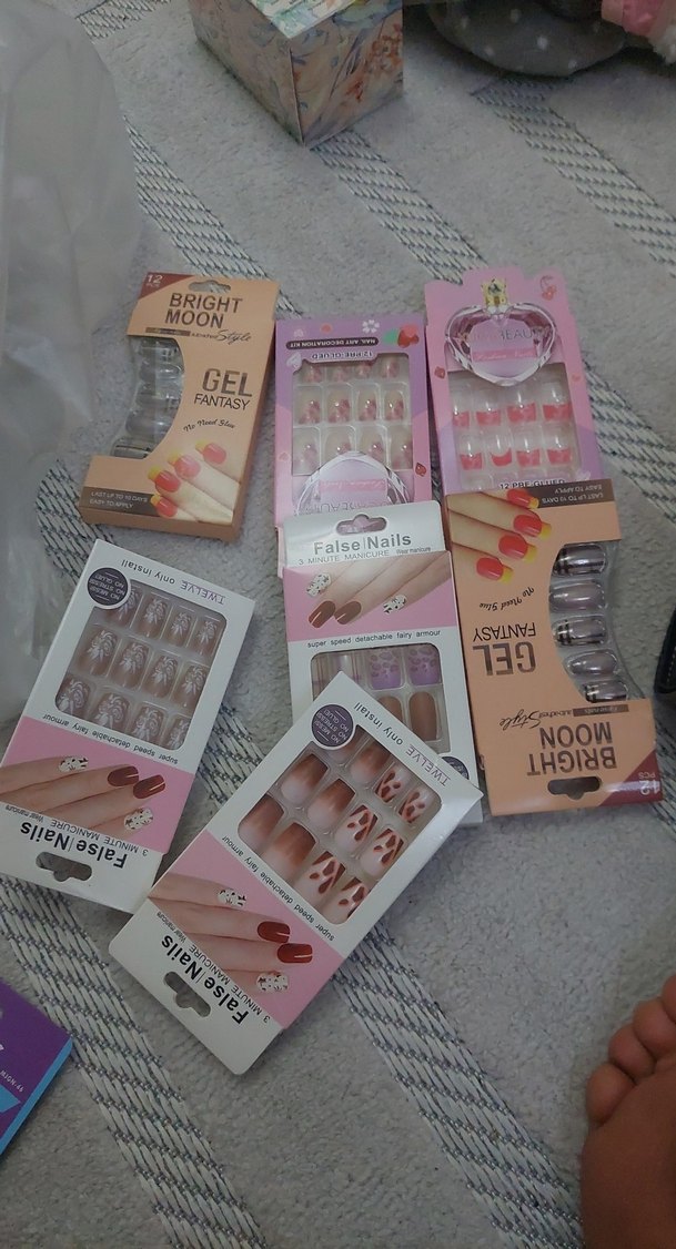 Bej Yaprak Desenli Takma Tırnak fiyat sorun elimde beş adet kald - Görsel 4