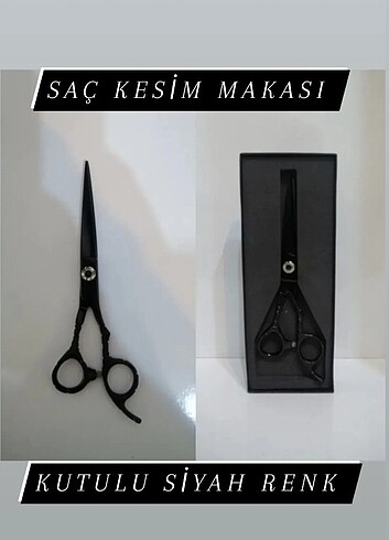 SAÇ KESİM MAKASI SİYAH RENK - Görsel 2