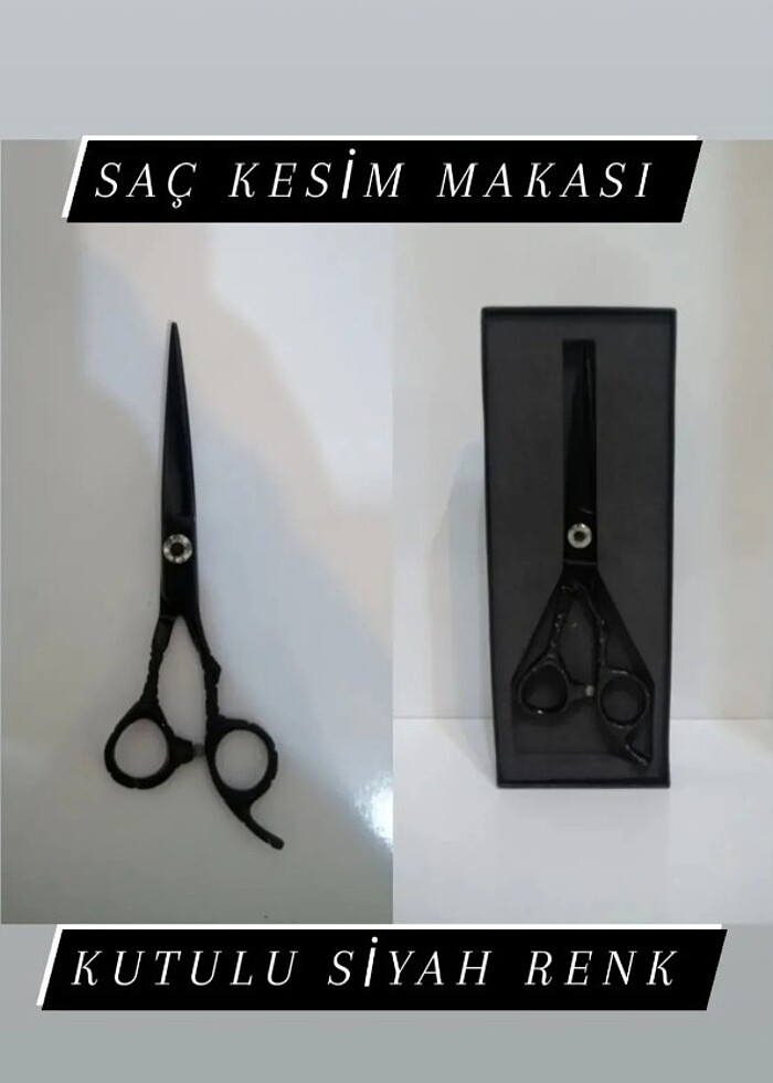SAÇ KESİM MAKASI SİYAH RENK - Görsel 2