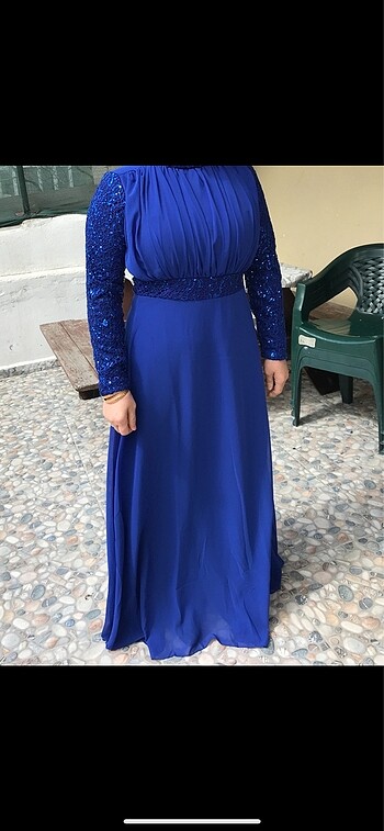 SAKS MAVİ TESETTÜR ABİYE