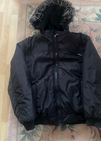 Siyah Kürklü Kadın Kışlık Mont - Görsel 2