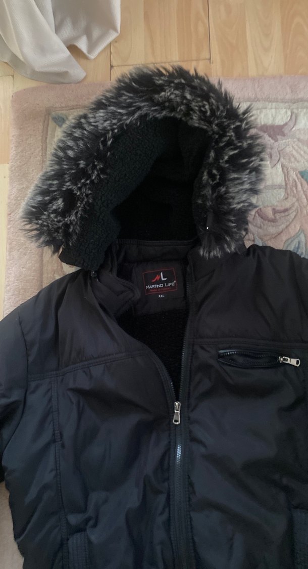 Siyah Kürklü Kadın Kışlık Mont - Görsel 5